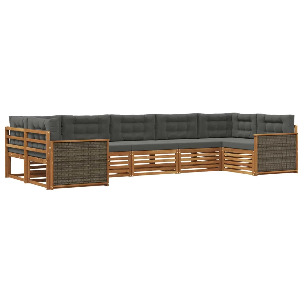 Set di divani da esterno 7 pz Naturale e Antracite 3383800