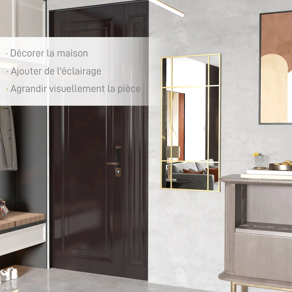 Specchio Muro Finestra ¨C zephmum ¨C Dorato 110x50 cm