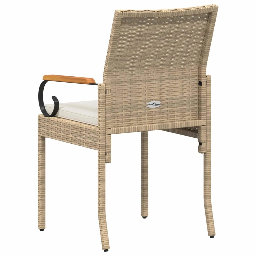 Sedie da giardino con cuscino 2 pz | Sedie da Esterno Beige e Bianco Crema