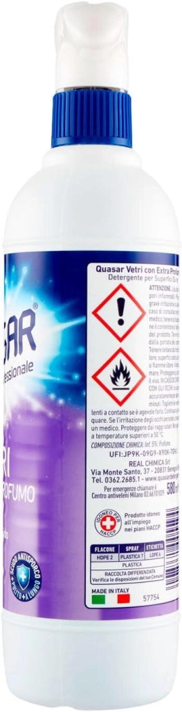 QUASAR SPRAY VETRI 580 ML CON EXTRA PROFUMO NON LASCIA ALONI USO QUOTIDIANO