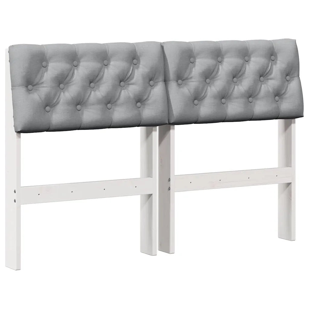Testiera imbottita Grigio chiaro 120 cm Pino massello 879188