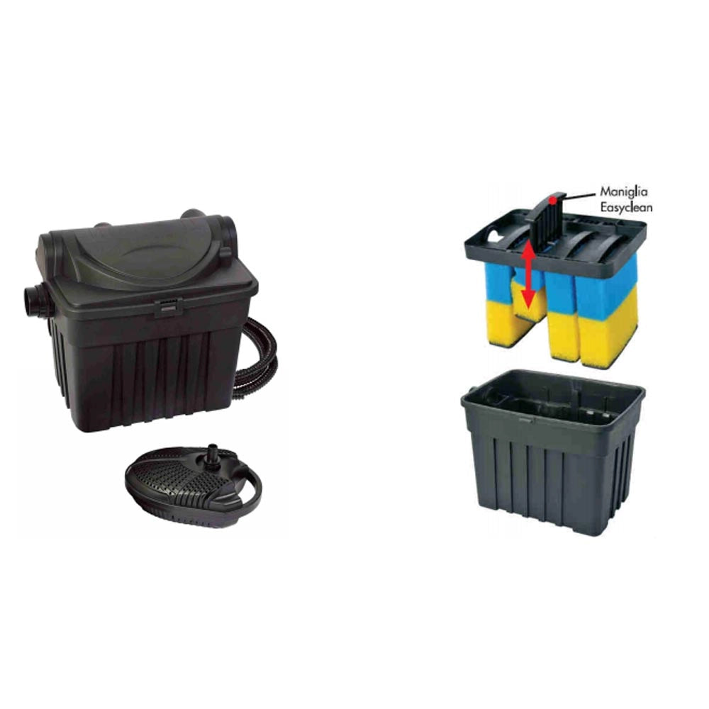 Kit filtro per laghetti e piscine con uvc integrato e pompa 4000 plus tripla azione