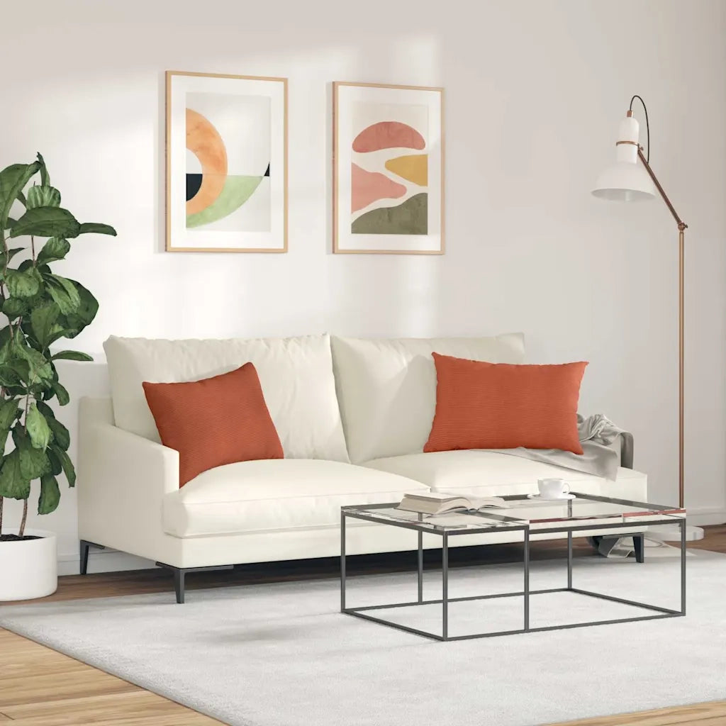 Cuscini da Divano 2 pcs Rosso Arancio 60 x 40 cm