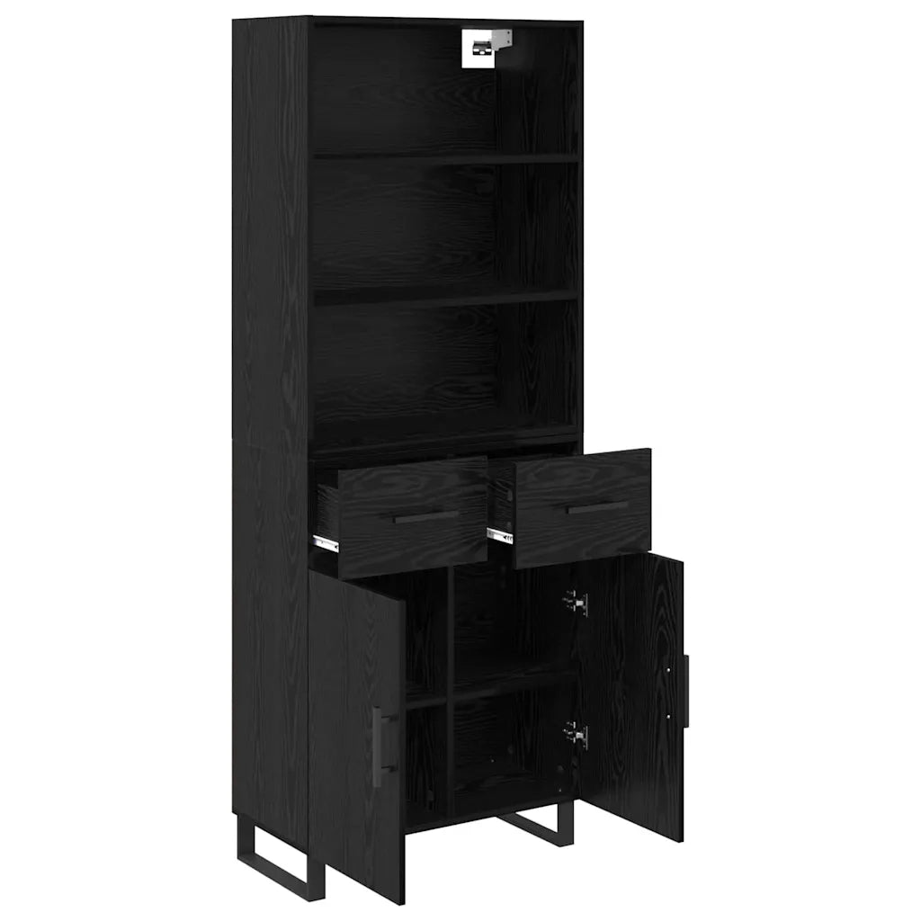 Credenza 2 pcs Rovere Nero 69,5 x 34 x 180 cm Legno multistrato