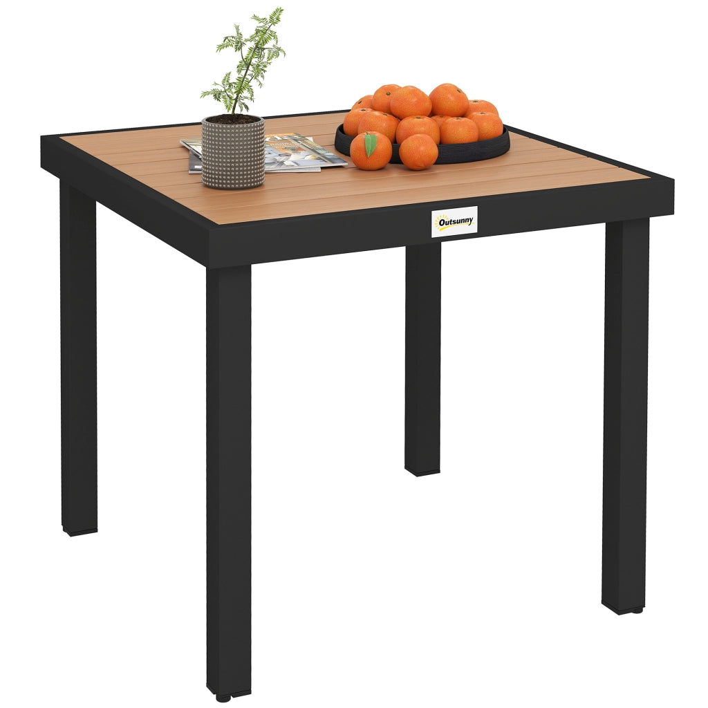 Tavolo da pranzo per giardino ¨C zephmum ¨C alluminio effetto legno 78x78x74 cm