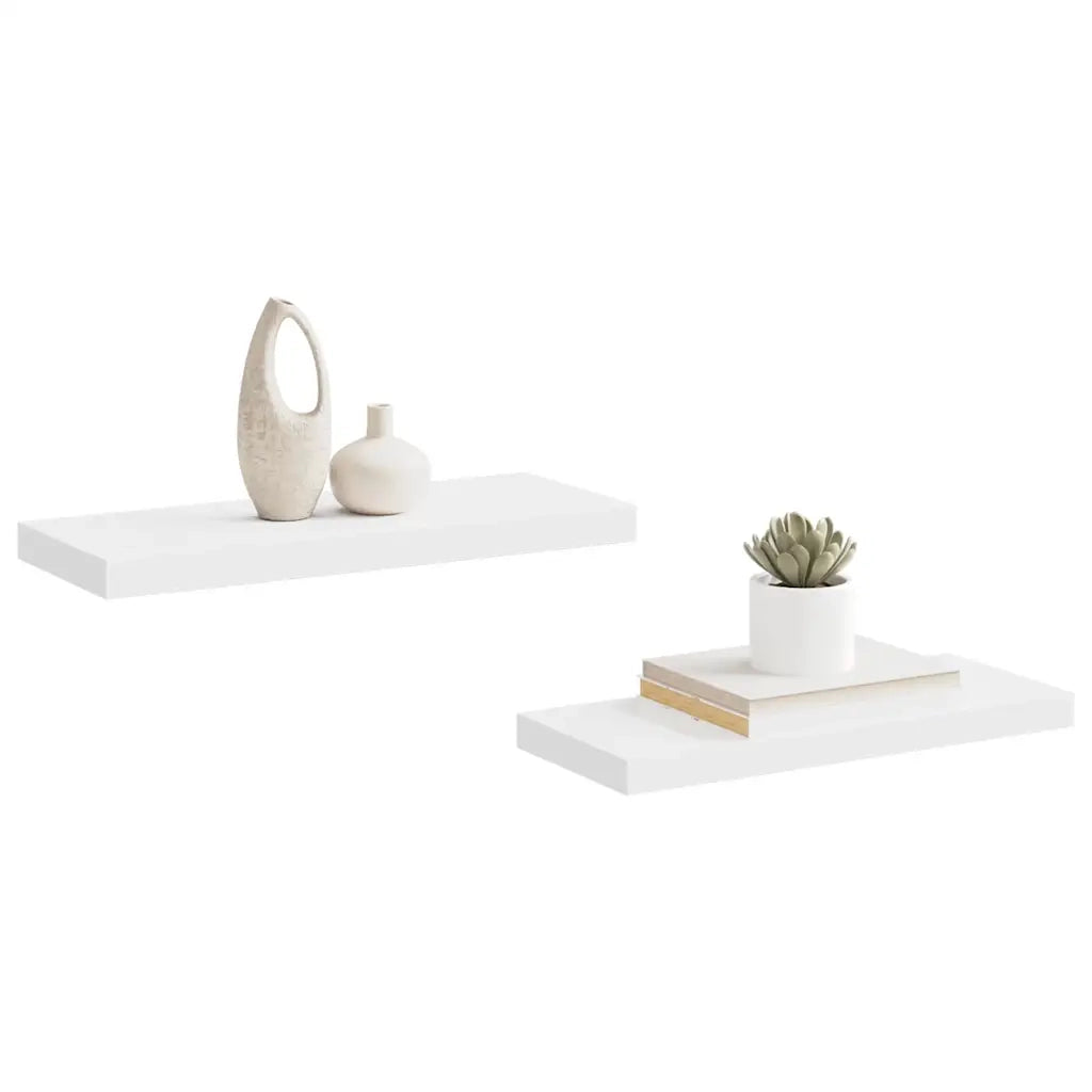 Scaffali a Parete 2 pz Bianco 60x23,5x3,8 cm in MDF cod mxl 33569