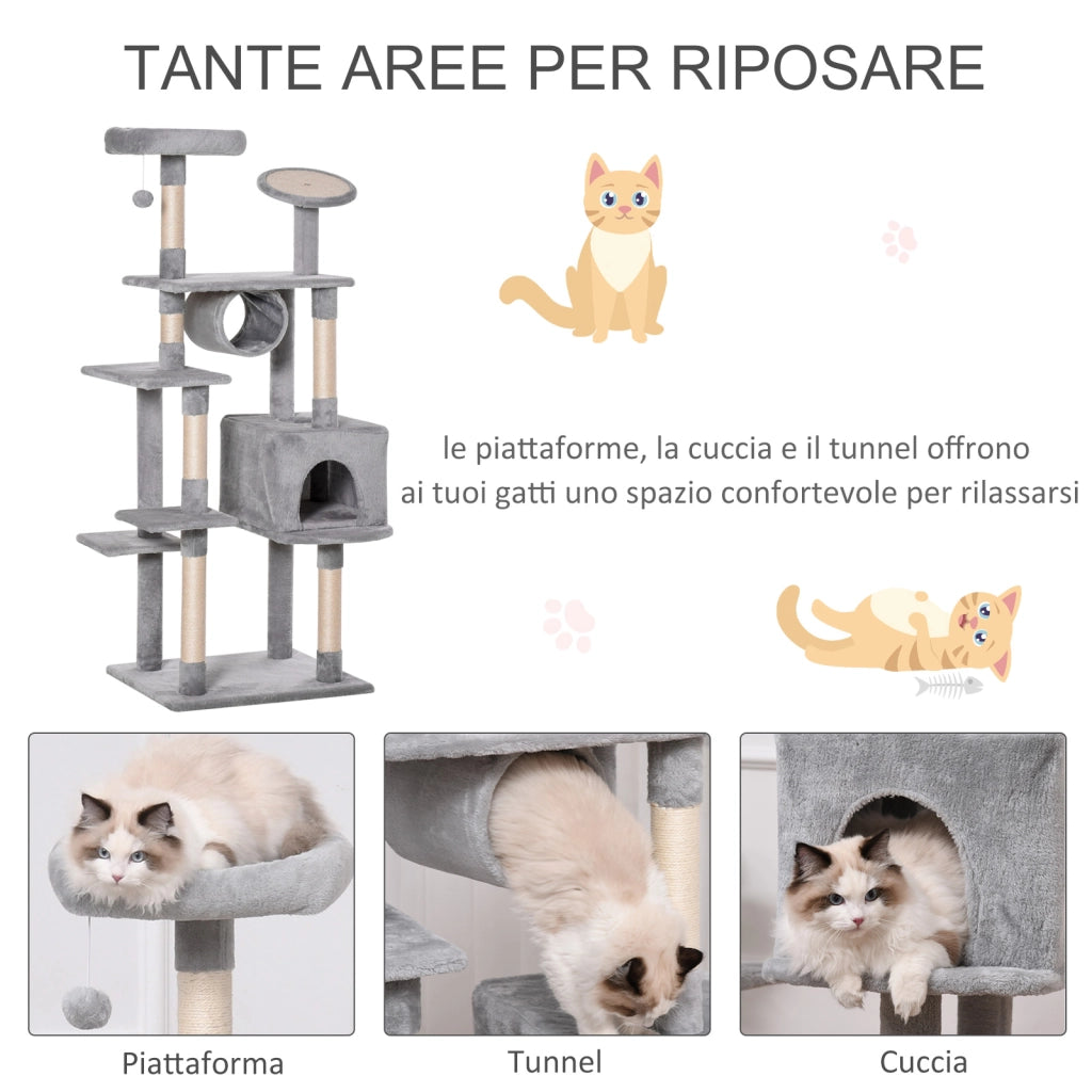 Tiragraffi per Gatti ¨C zephmum ¨C Grigio, 60x50x165cm