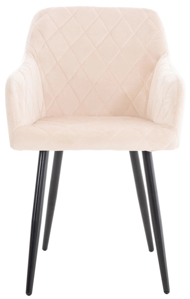 Set di 2 sedie da pranzo Shila Beige,Velluto