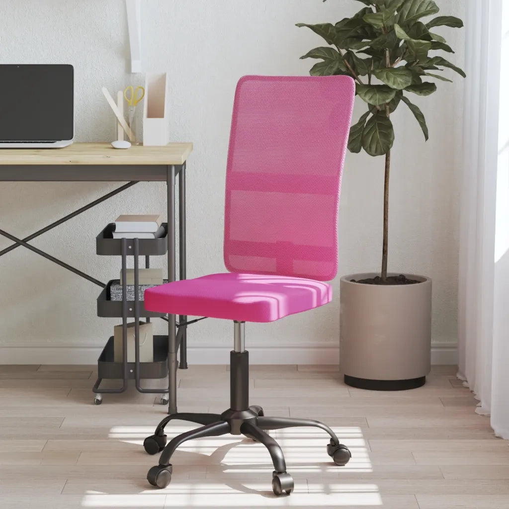Sedia da Ufficio Altezza Regolabile Rosa in Tessuto a Rete 353011