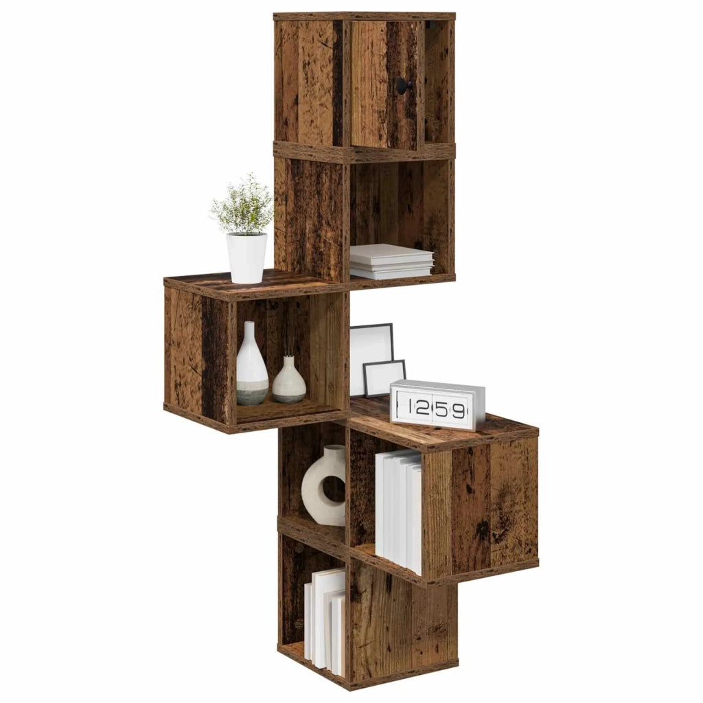 Mensola Angolare da Parete Legno antico 48 x 48 x 120 cm 8012234