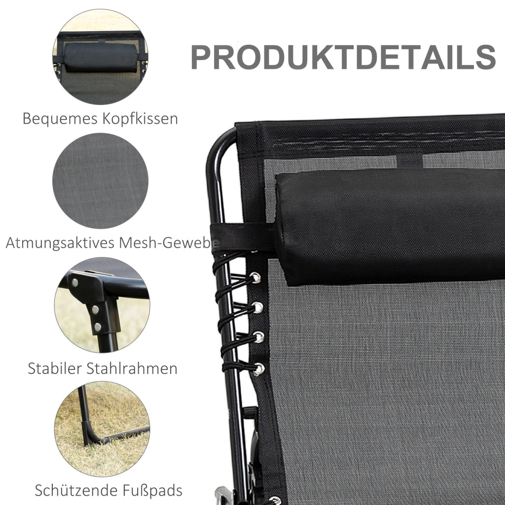 Poltrona reclinabile ¨C zephmum ¨C Tessuto, Nera, 120 kg