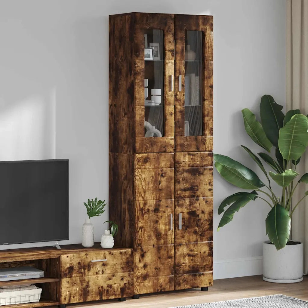Credenza FLORIN Rovere fumé 60 x 35 x 182 cm Legno multistrato 3397919