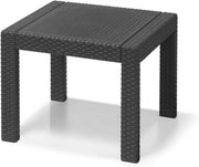 Tavolo quadrato per giardino - resistente alle intemperie - 1 pezzo - grafite - plastica