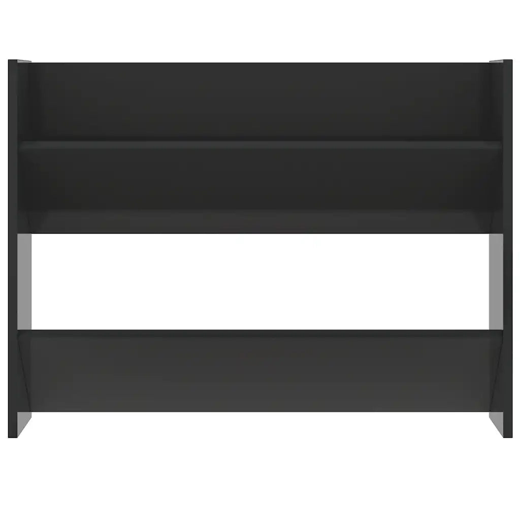 Scarpiera a Muro Nero Lucido 80x18x60 cm in Legno Multistrato 806755