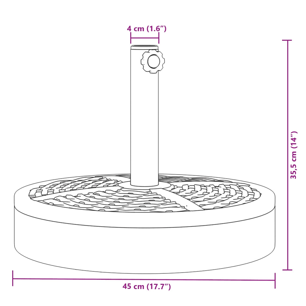 Base per Ombrellone per Pali ?38/48 mm 25 kg Rotonda CFW8256886