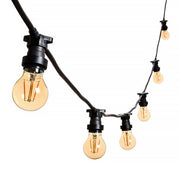 CATENA LUMINOSA LED 10M 10 PORTALAMPADA E27 PROLUNGABILE IP54 PER ESTERNI - IDEALE PER FESTE EVENTI E DECORAZIONI NATALIZIE