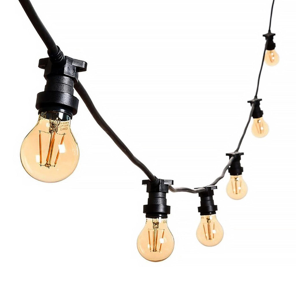 CATENA LUMINOSA LED 10M 10 PORTALAMPADA E27 PROLUNGABILE IP54 PER ESTERNI - IDEALE PER FESTE EVENTI E DECORAZIONI NATALIZIE