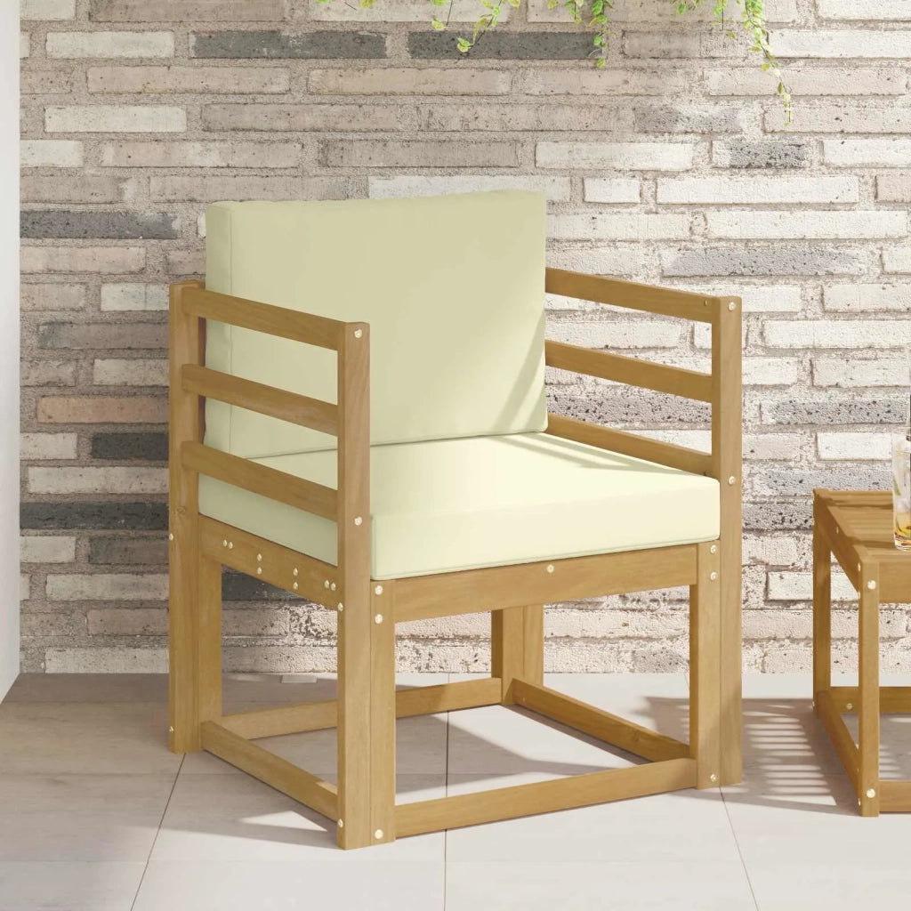 2 Pezzo Set di divani da esterno Poliestere Bianco e Crema
