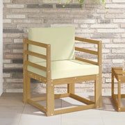 2 Pezzo Set di divani da esterno Poliestere Bianco e Crema