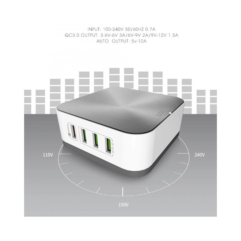 Trade Shop - Caricabatterie Da Scrivania Tavolo 8 Usb Plug 10a Carica Batterie Per Cellulare -