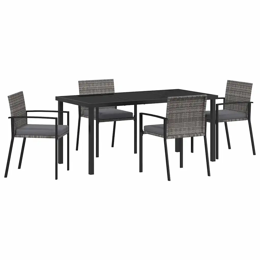 Set da Pranzo per Giardino 5 pcs Grigio 3379243