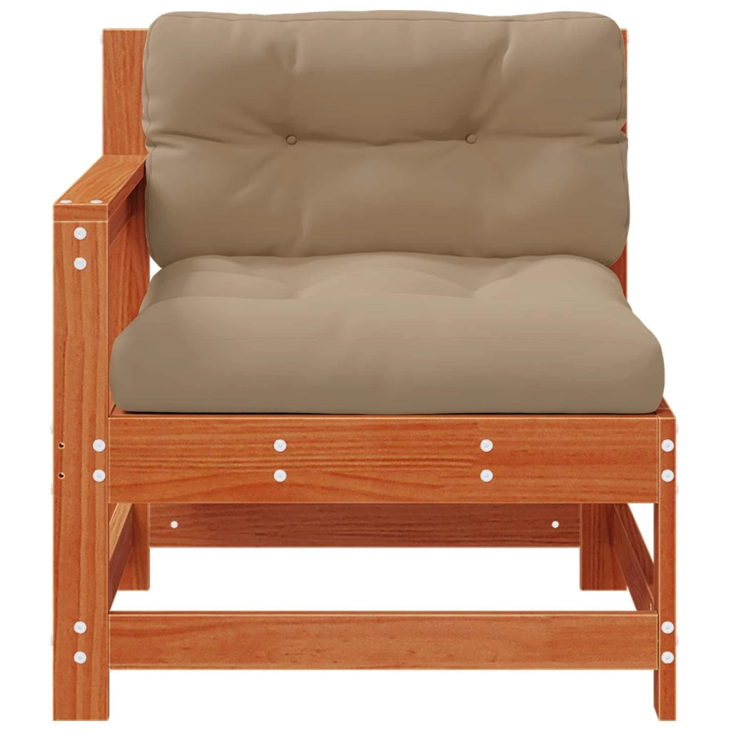2 Pezzo Divano Angolare da Giardino-Sofa da giardino Legno Massello di Pino