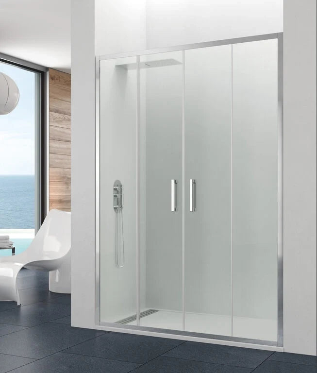 Box doccia frontale PRESTIGE 2 fissi + 2 scorrevoli 180 cm (176-182) cromo lucido vetro trasparente