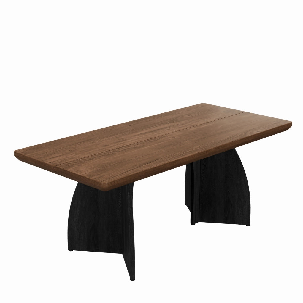 Tavolo da pranzo 160x80x76 cm per 4-6 persone con piano da 4 cm in MDF noce