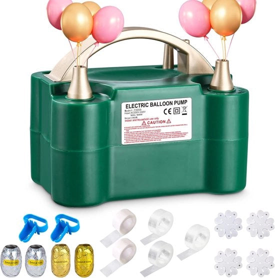 Pompaballooni elettrico 600 W con apparecchio per gonfiaggio automatico e semiautomatico - inclusi accessori per pompaballooni di festa e matrimoni
