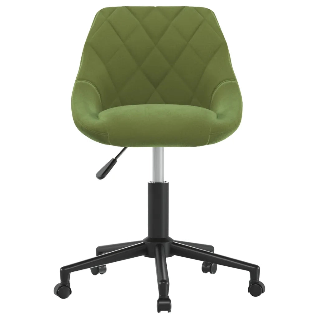 vidaXL Sedia da Ufficio Girevole Verde Chiaro in Velluto