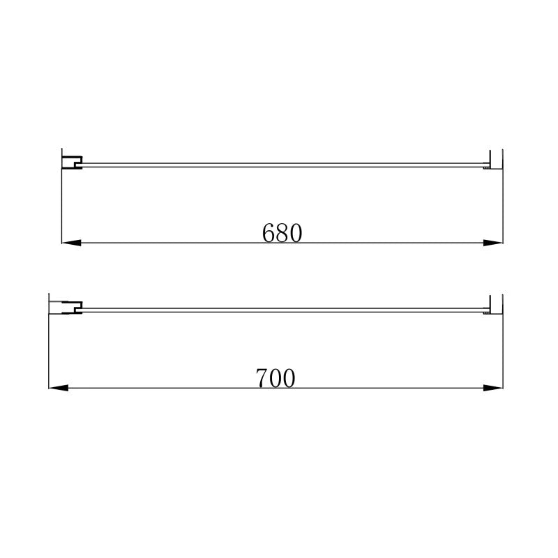 Lato Fisso 68-70x185h 4mm Cromato - Volta