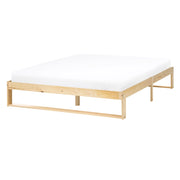Letto matrimoniale in legno di pino 140 x 200 cm marrone chiaro stile minimalista