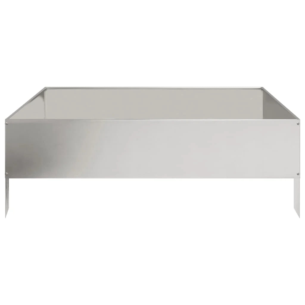 Fioriera rialzata per piante e fiori terrazza giardino 100 x 100 x 33,5 cm acciaio inox argento 02_0039286