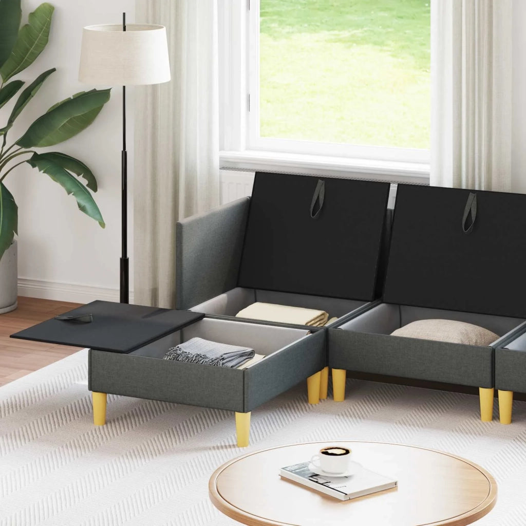 Set di mobili per il soggiorno 5 pcs Grigio Scuro Tessuto 3413681