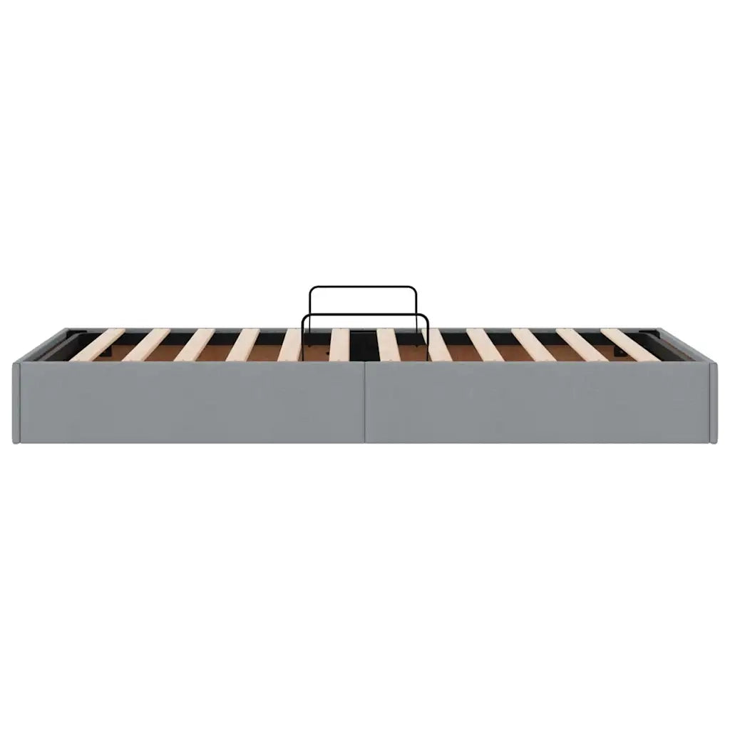 Letto con Contenitore Grigio chiaro 90 x 190 cm Tessuto