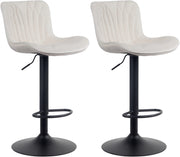 Set di 2 sgabelli da bar Linus crema,Velluto