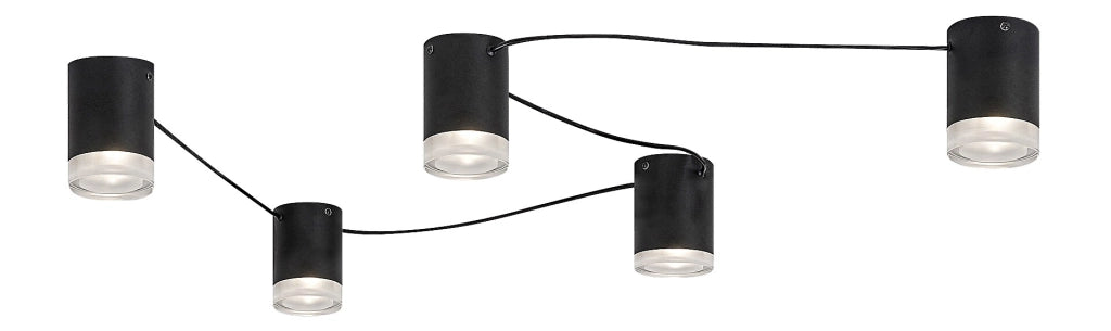 Plafoniera moderna nera in metallo 5xG9 Rabalux Looplab