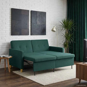 Divano Letto Estraibile Verde Scuro Tessuto