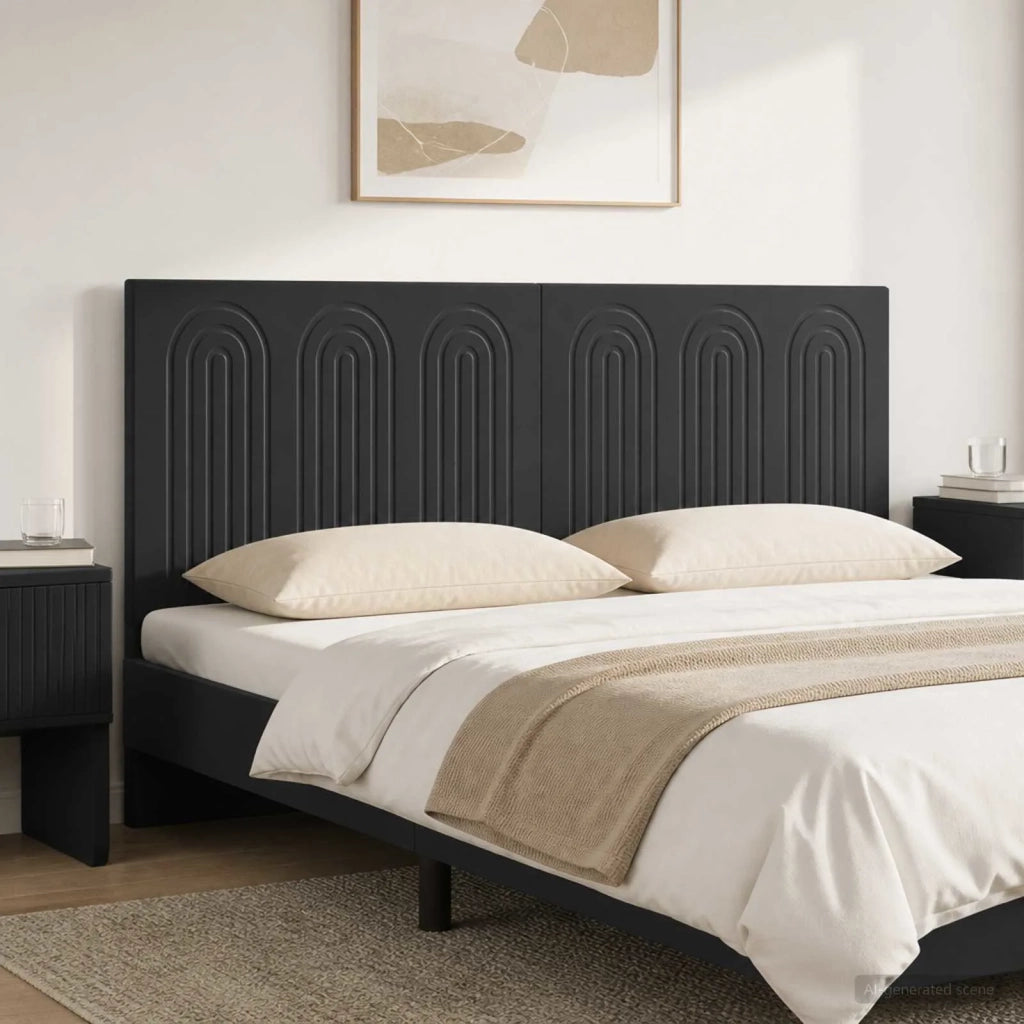 Testiera da Muro ALKMAAR Nero Legno ingegnerizzato 896296