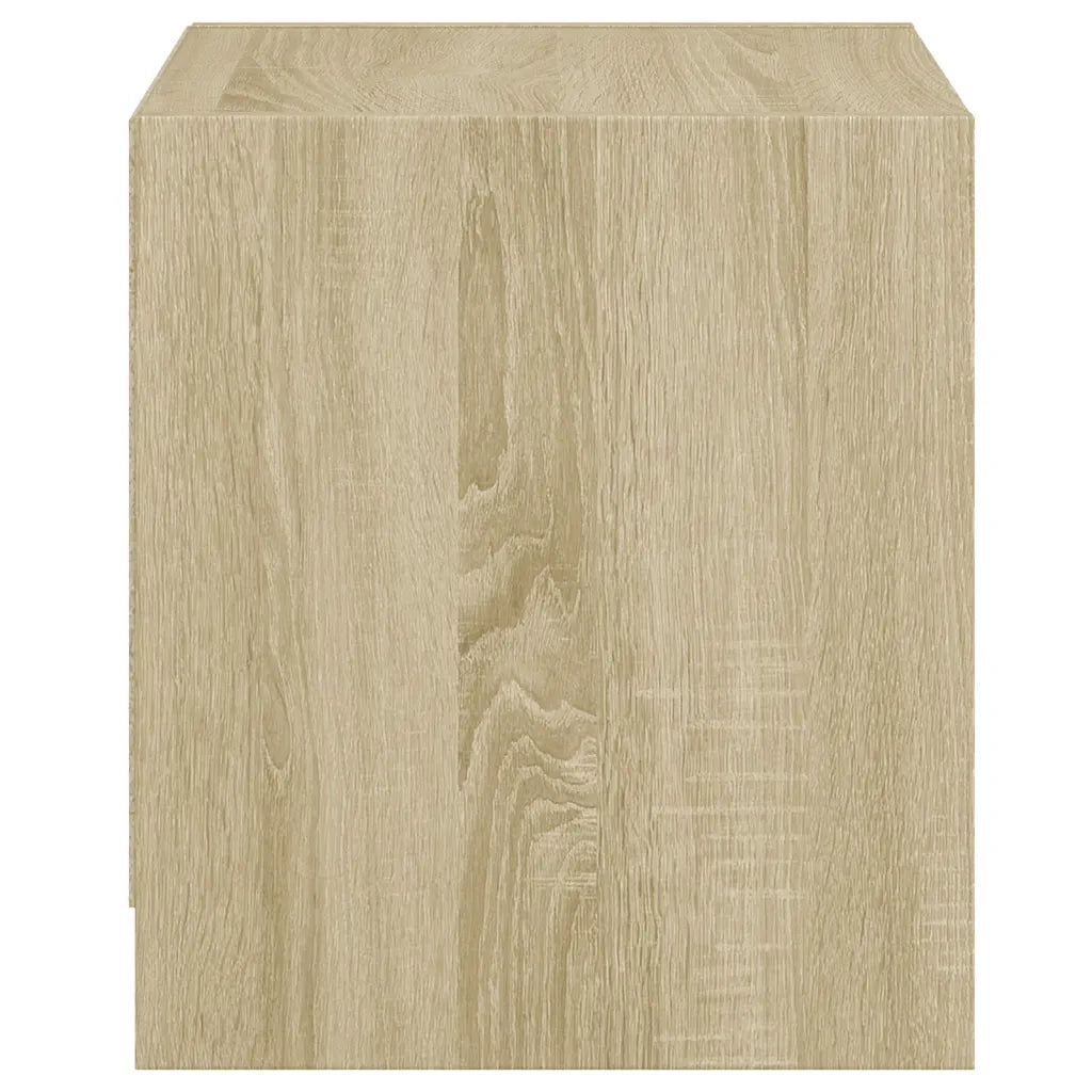 Comodino con Anta in Vetro Rovere Sonoma 35x37x42 cm 836347