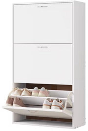 Cassettiere per Scarpe Sottili - Organizzatore per Scarpe con 3 Cassetti Opachi - Altissimo Organizzatore per Scarpe - Per Salotto, Vestibolo o Camera da Letto - Spazievitore - E1 Legno - 58x104x23 cm - Per 12-18 Pair di Scarpe