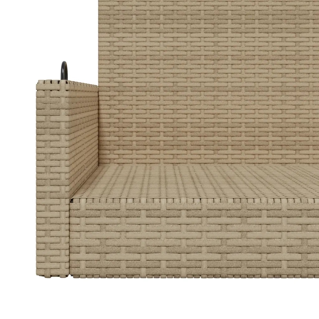 Panca da Giardino | Panchina a Dondolo Beige 119x56x48 cm in Polyrattan