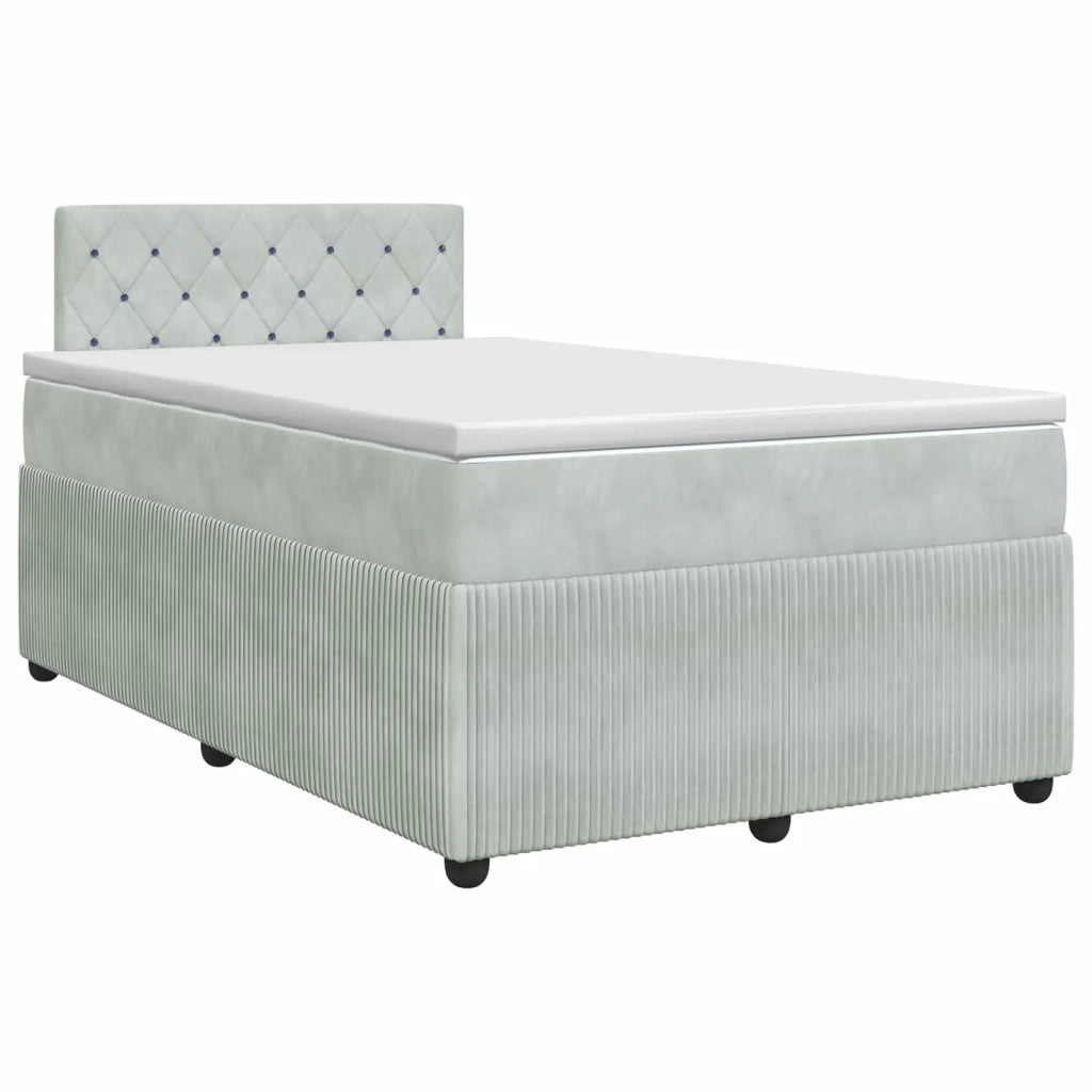 Letto box spring con materasso Grigio Chiaro 120 x 190 cm 3451631