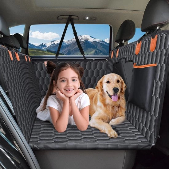 Cuscino per auto per cani, sedile posteriore autoportato, pavimento rigido rimovibile, sedile posteriore autoportato per cani supporta 150 kg, antiscivolo, impermeabile, resistente ai graffi, sedile posteriore per camion e SUV.