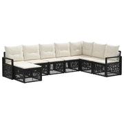 Set Divano da Giardino 8 pcs Nero polyrattan 3435802