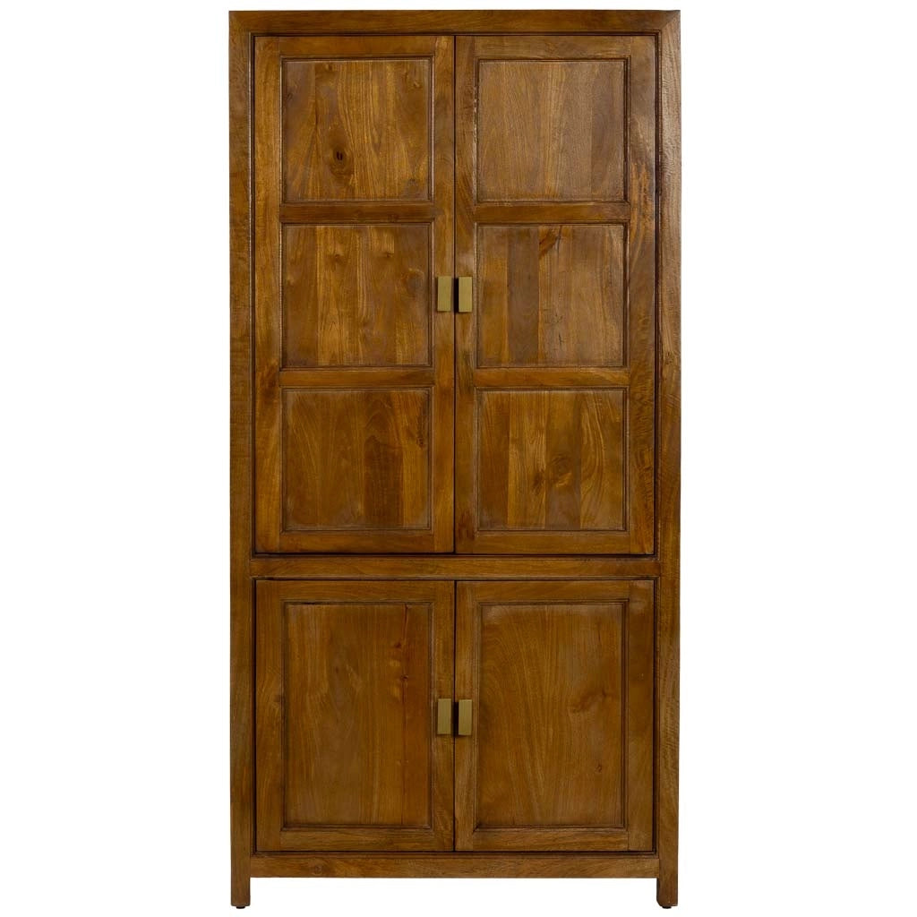 Armadio in legno marrone a 4 ante, 90x40x180h cm