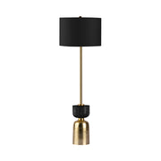 Lampada da terra Cirus in metallo dorato e marmo nero