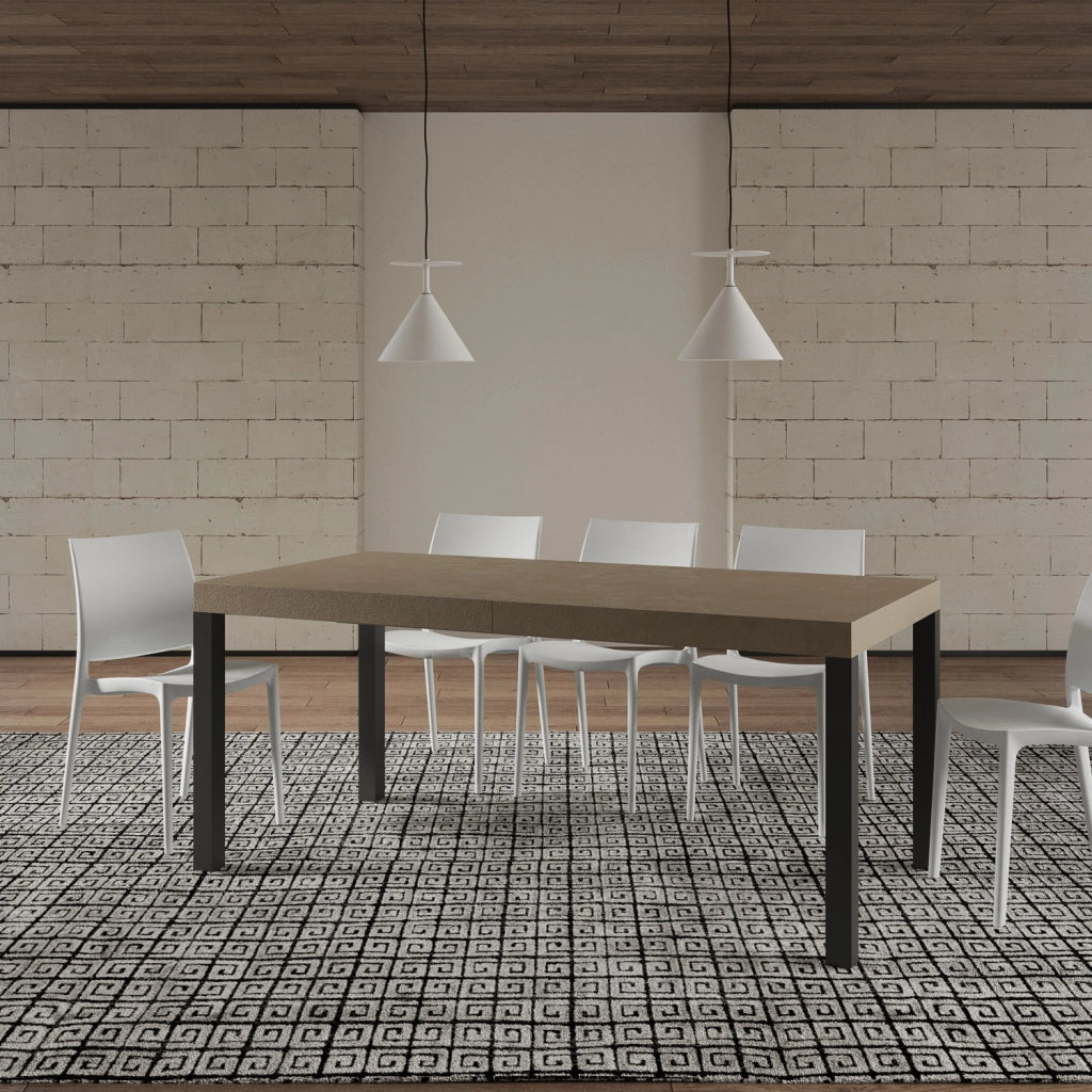 Tavolo allungabile 200/304x90 cm Everyday tortora gambe antracite