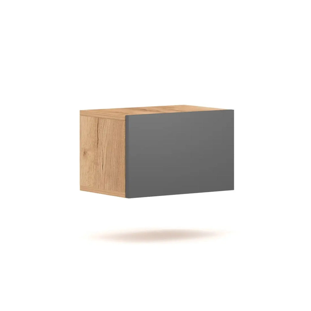 Piccolo mobiletto sospeso BRACA in quercia e grigio antracite 40cm