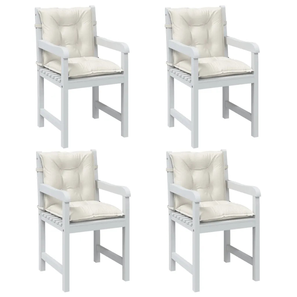 Cuscini Sedia Schiena Bassa 4 pz Crema MÃ©lange 100x50x7 Tessuto